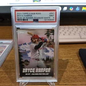2023 Topps Bob Ross Peaks of Power Bryce Harper Titanium White /35 PSA 9 - Bild 1 von 2