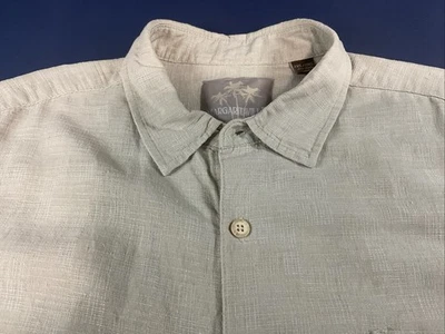Camisa Margaritaville Bronceada Abotonada Para Hombres GRANDE Seda/Lino Ligera Foto 1 de 4