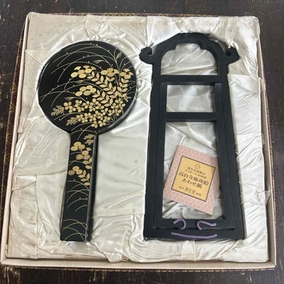 Juego de espejos de mano estilo Makie Kodai-ji con soporte Shiseido Hanatsubaki Japón Foto 1 de 4