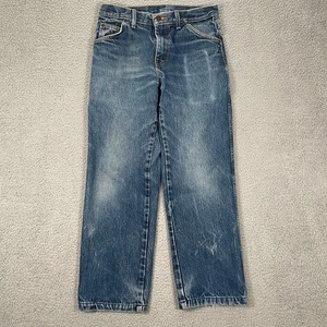 Vintage Dickies Jeans Mens 28x28 Blue Great Whisker Fades Grunge Kurt Workwear - Picture 1 of 11