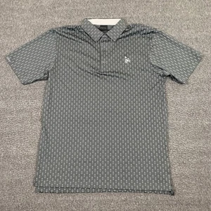 Dunning Polo Shirt Mens Medium Gray Colebrooke Jersey Performance Geometric Golf - Picture 1 of 6