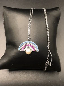 925 Sterling Silver Pearl Ladies Necklace  Size Size 18” Adjustable - Picture 1 of 12