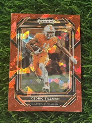 2023 Prizm Draft Picks Cedric Tillman Red Cracked Ice Prizm RC #144 Tennessee - Image 1 of 2