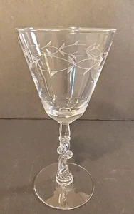 Calice acqua inciso bicchiere vino ornato gambo barocco alto 8 oz 7,5" - Foto 1 di 7