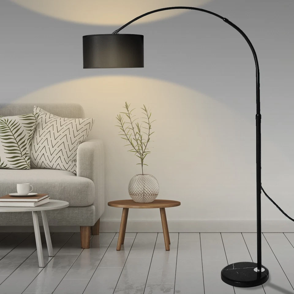 Modern LED Floor Lamp Reading Light Standing Height Adjustable Marble Base