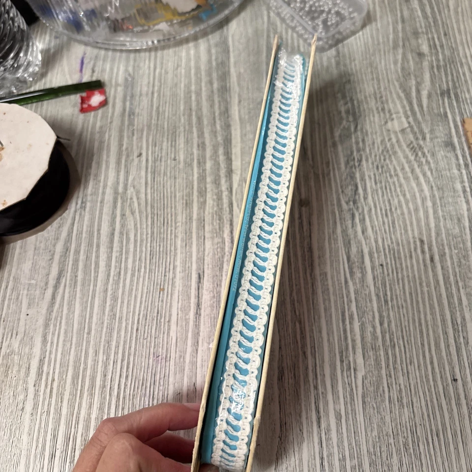 "De colección Años 70 Wrights 1/2"" Blanco 100% Algodón Crochet Ribete Hecho en EE. UU. 6 yardas en carrete" Foto 1 de 4