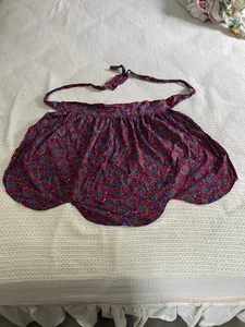 VTG Paisley Print Half Apron,Hand Made,Scalloped Hem,Bright - Picture 1 of 5