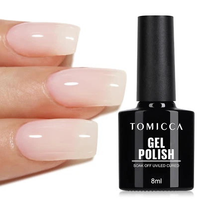 TOMICCA UV Nagellack Milchig Weiss, 8Ml Milchig Weiß Gel-Nagellack, UV LED Soak