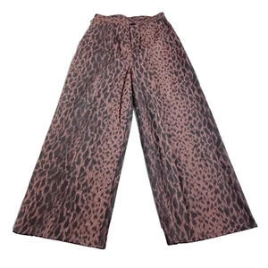 Wednesday's Girl Damen Hose 10 Leopardenmuster Baumwolle hoher Bund weites Bein - Bild 1 von 17