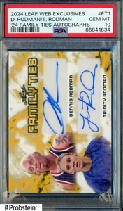 2024 Leaf Web Exclusives Family Ties Dennis & Trinity Rodman AUTO 40/145 PSA 10 - Picture 1 of 2