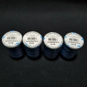 YLI Ultra Sheen 750yds Acrylic Machine Thread Wedgewood Blue 018 Lot Of 4 - Picture 1 of 3