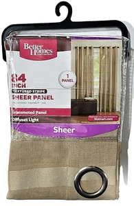 Better Homes & Gardens 52x84 In Textured Stripe Sheer Panel Clay Beige - Picture 1 of 1