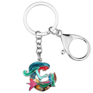 Mother‘s Day Enamel Alloy Mermaid Fish Keychains Jewelry Key Ring Charms Gifts - Picture 1 of 11