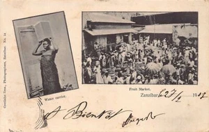 Tansania - SANSIBAR - Obstmarkt - Wasserträger - Publ. Coutinho Bros. 14 - Bild 1 von 2