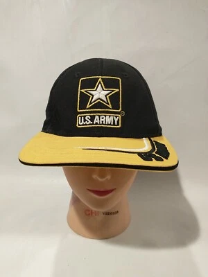 U.S. Army Mens Baseball Cap Adjustable One Size Fits All Black With Yellow USA Foto 1 de 4
