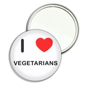 Vegetarians I Love Herz runder Spiegel Tasche kompakt (55 mm oder 77 mm) - Bild 1 von 6