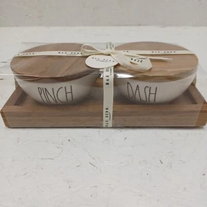 Rae Dunn Pinch Dash seasoning bowls with wood tray - Picture 1 of 7