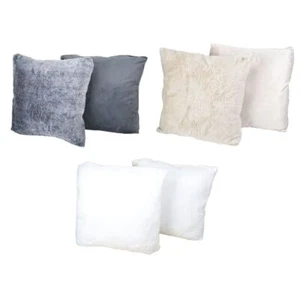Kissen Fellimitat 45x45cm Polyester beige, anthrazit oder weiß Dekokissen Fell - Bild 1 von 3