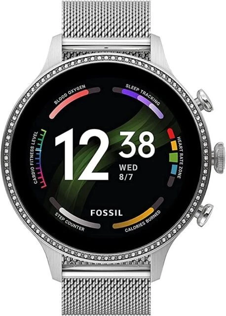Fossil Gen 6 FTW6083 42mm Edelstahlgehäuse mit Edelstahlarmband - Silber (Bluetooth)