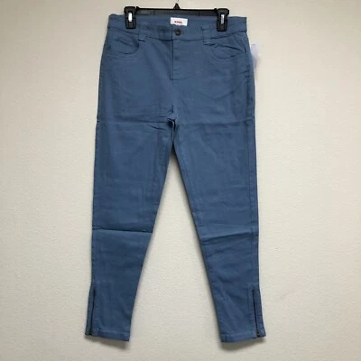 Bongo Women's Juniors Skinny Ankle Biter Zipper Pants, Captain Blue, 9 NEW NWT - Image 1 of 4