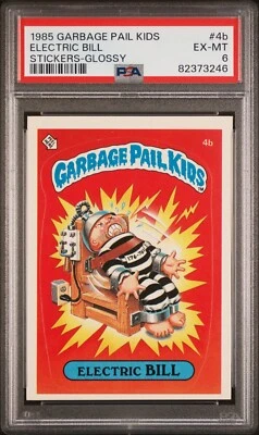 1985 Topps OS1 Garbage Pail Kids Series 1 ELECTRIC BILL 4b GLOSSY Card PSA 6 - Image 1 of 2