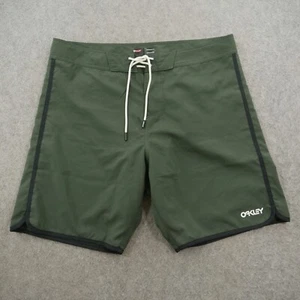 Oakley Board Shorts Mens 34 Green Swim Surf Drawstring Trunks New - Picture 1 of 13