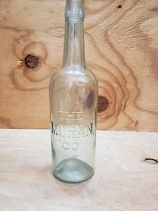 Antigua botella de vidrio turquesa claro The Morgan CO. mediados y finales de 1800 - Imagen 1 de 11