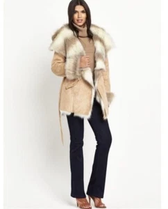 Lipsy Faux Fur Shearling Coat UK 12 - Picture 1 of 5