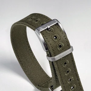 16 mm Vintage Militär Oliv Drab Canvas Uhrenarmband OD # 7 WWII A-11 A11 Hack - Bild 1 von 7