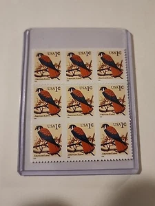 Lot of 9 #3031 1c American Kestrel, Blue and Orange Stamps 1999 In Sleeve - Picture 1 of 5