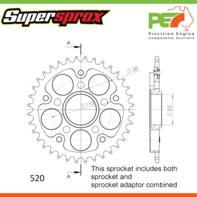 Nuevo * Supersprox * Piñón trasero sigiloso - negro para DUCATI 749 R 749cc Foto 1 de 4