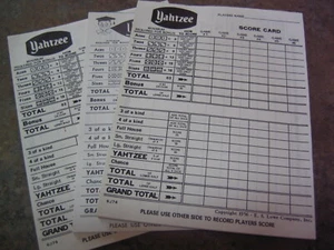 YAHTZEE RITZUNGSBLÄTTER 3 Teilblöcke Ersatzteile Blatt - Bild 1 von 1