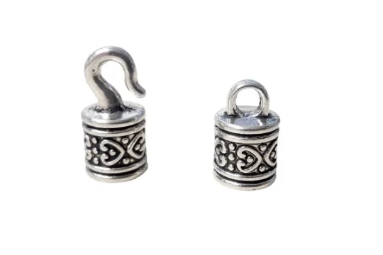 Large Hook And Eye Clasps Pewter Paracord Kumihimo Finding, 7mm Diameter, 2 Pair - Image 1 of 1