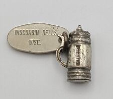 Wisconsin Dells Sterling Silver Bracelet Charm Mug Stein Shape Travel Souvenir