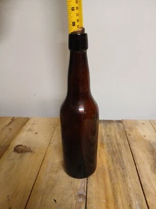 ANTIQUE R & CO 24 AMBER BROWN MOLDED GLASS BEER BOTTLE EMBOSSED *empty - Picture 1 of 5