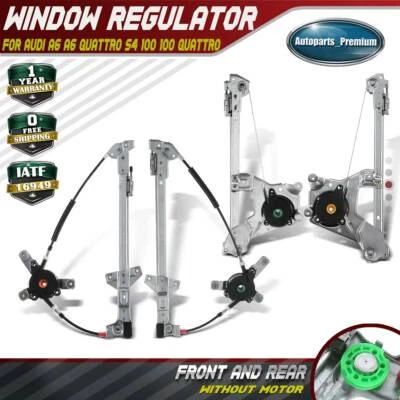 Regulador de ventana eléctrico delantero y trasero 4 piezas sin motor para Audi S4 S6 A6 Quattro Foto 1 de 4