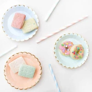 Pastel Party Paper Plates Cups Napkins Set for Kids Birthday Party Decoration - Picture 1 of 7