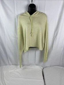 Nike Womens Hoodie Cropped Raw Finished Dri-Fit Yellow Sz L 1X - Picture 1 of 4