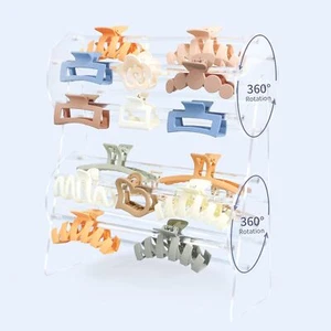 Claw Clip Organizer, Holder and Storage for women 2 layers, clear - Picture 1 of 6