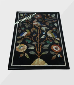 24 x 30 Inches Black Marble Coffee Table Top wall panel Art Inlay Wall Scenery - Picture 1 of 3