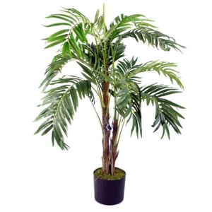 Large Artificial Palm Tree Faux Plants Green Natural 120cm 4ft - Picture 1 of 2