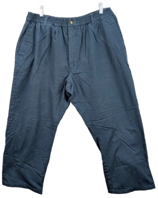 Calças femininas Haband's Ice House forradas de flanela cintura elástica algodão azul 40S - Imagem 1 de 4