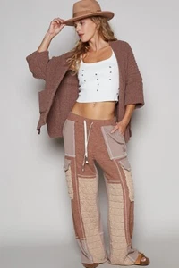 POL Clothing Women's Open Front Knit Cardigan Sweater in Mocha - Picture 1 of 5
