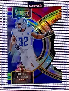 Brian Branch 2023 Panini Select Red and Blue Prizms Die Cuts #135 Detroit Lions - Foto 1 di 2