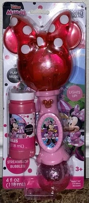 Varinha de bolhas musical Disney Junior Minnie Mouse luzes e som com solução de bolhas - Imagem 1 de 4