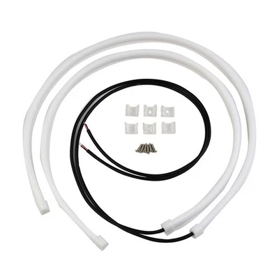 2 PCS 60cm White Car Hose LED Light Strip for DRL Daytime Running Lights - Image 1 of 4