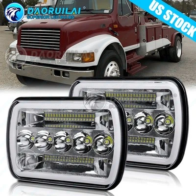 Pair DRL LED Headlight For International Harvester 4700 4800 7300 8100 2B1 H6054 - Image 1 of 4