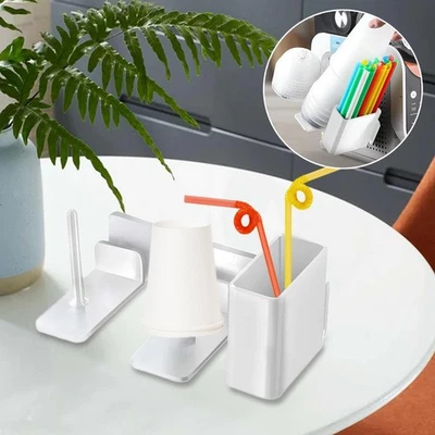 Portavasos y Tapa 3 en 1 Montaje Lateral Rack Moderno Portátil Fácil Instalación Foto 1 de 4