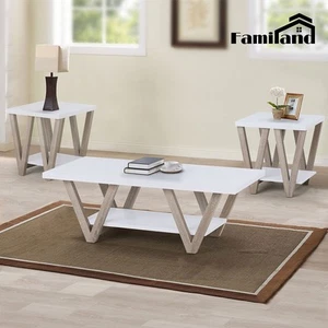 Familand 3Pcs Wooden Coffee Table Set End Side Tables Freestand Living Room - Picture 1 of 9