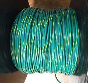 Southwire 12 AWG MTW/THHW/AWM/BC-5W2 Filo in Striscia Verde/Gialla, Bobina 800ft - Foto 1 di 4